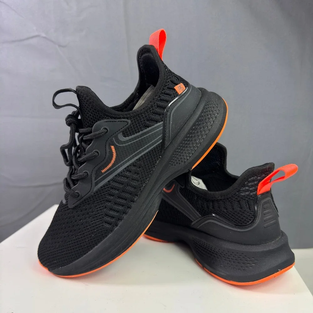BAAS PLOA Mens Size 5.5 Black Orange Athletic Trail Running Shoes Sneakers
